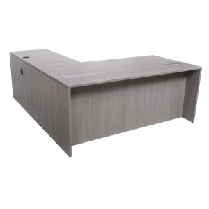 Everyday Laminate L-Shape Desk, Cement Gray