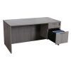 Everyday 30x60 Single Pedestal Laminate Desk, Cement Gray