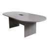 Everyday Laminate Racetrack Conference Table with Grommet, Cement Gray