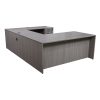 Everyday U Shape Laminate Desk, Cement Gray