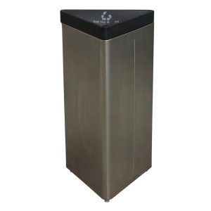 Forms+Services Used Recycle Bin, Stainless and Black