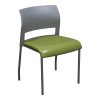 Steelcase Move Used Gray Stack Chair, Green Vinyl Seat