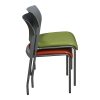 Steelcase Move Used Gray Stack Chair, Green Vinyl Seat