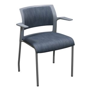 Steelcase Move Used Stack Chair with Arms, Gray and Blue