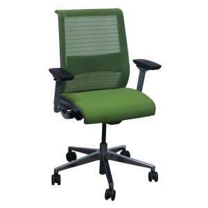 Steelcase Think Used Mesh Back Task Chair w Aluminum Base, Green Apple