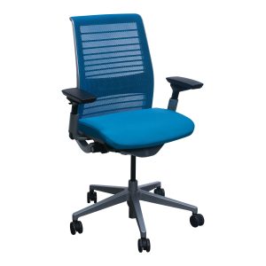 Steelcase Think V2 Used Mesh Back Task Chair, Turquoise Blue