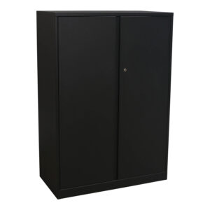 Steelcase Used Two Door Storage Cabinet 52 Inch, Dark Gray