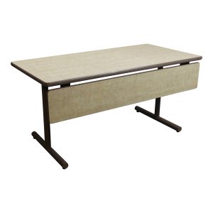 Versteel Used 30x60 Inch Laminate Training Table w Modesty Panel, Cream Pattern