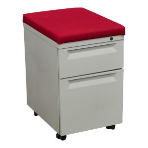 Herman Miller Used Box File Mobile Pedestal w Red Cushion, Off-White