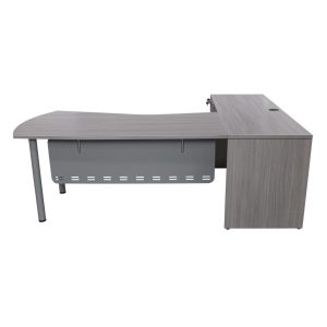 Everyday Modern Left Return Laminate L Shape Desk, Cement Gray