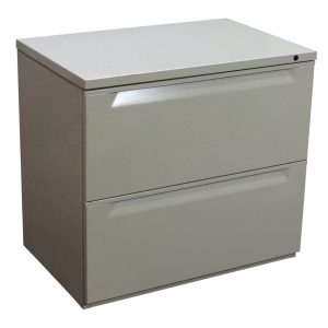 Herman Miller Used 30 In Two Drawer Lateral File, Light Putty