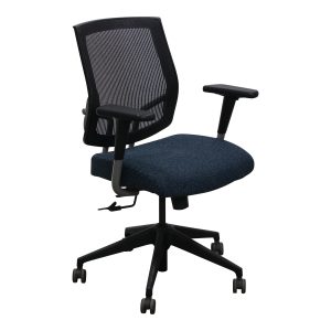 SitOnIt Focus Used Black Mesh Task Chair w Gray Frame, Blue w Dots Seat