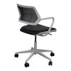 Steelcase QiVi Used Gray Mesh Conference Chair, Black PU Leather Seat