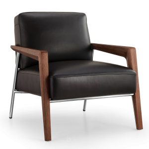 Fraser by goSIT Executive Leather Guest Chair w Wood, Black