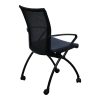 Haworth X640 Used Mobile Black Mesh Back Nesting Chair, Gray Blue Speckled Seat