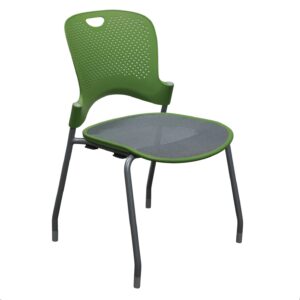Herman Miller Caper Used Stack Chair w Light Gray Mesh Seat, Green