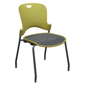 Herman Miller Caper Used Stack Chair w Light Gray Mesh Seat, Yellow