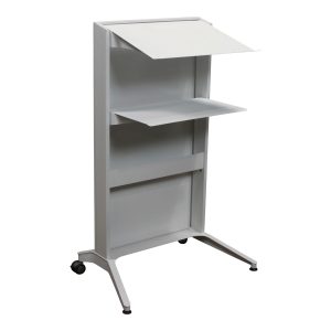 Metal Used Mobile Podium, White