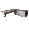 Morgan Manager Right Return Melamine L Shape Desk, Drift and White