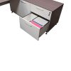 Morgan Manager Right Return Melamine L Shape Desk, Drift and White