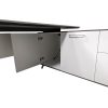 Morgan Manager Right Return Melamine L Shape Desk, Drift and White