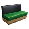 Rainier Furniture Used Vinyl Bench, Green and Gray