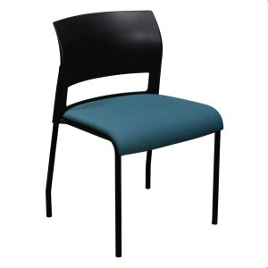 Steelcase Move Used Black Stack Chair, Turquoise