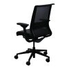 Steelcase Think Used Dark Gray Mesh Back Task Chair, Black Leather Seat