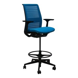 Steelcase Think V2 Used Mesh Back Stool, Turquoise Blue