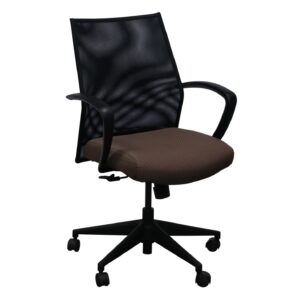 Trendway Sketch Used Black Mesh Task Chair, Brown Circle Pattern
