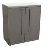 Used 36x40 Inch Metal Storage Cabinet w White Laminate Top, Gray