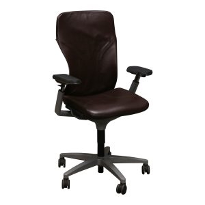 Allsteel Acuity Used Leather Cover Task Chair, Brown