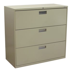 HON Used 3 Drawer 42 In Lateral File, Putty