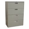 HON Used 4 Drawer 36 In Lateral File, Light Gray