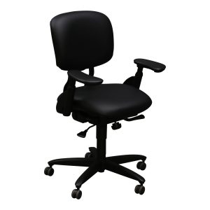 Haworth Improv HE Series Used Task Chair, Black Satin PU Leather