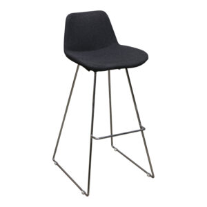 Used Armless Fabric Stool, Charcoal Gray