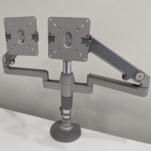 Humanscale Used Monitor Arm w Dual Mounts, Silver