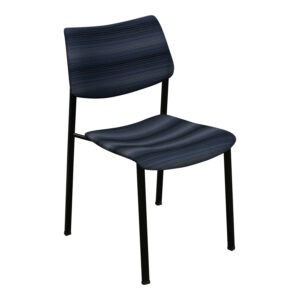 KI Katera Used Armless Guest Chair, Blue Pattern