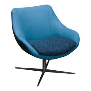 Kimball Bloom Used Swivel Lounge Chair, Splash Blue and Bluebird