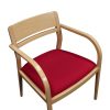Kimball Used Maple Wood Side Chair, Red Seat
