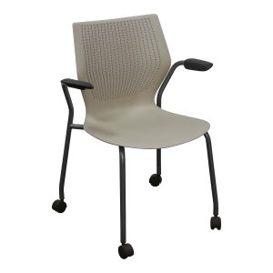 Knoll Used MultiGeneration Stack Chair, Off-White and Gray