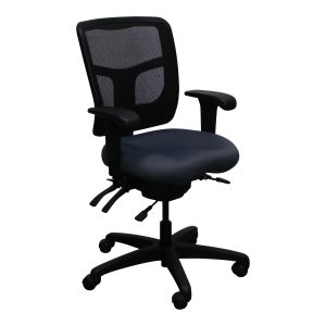 Office Master YS72 Used Black Mesh Mid Back Task Chair, Gray