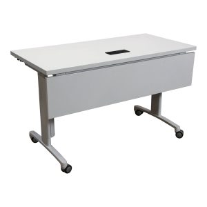 Teknion Used 24x48 Training Table w Modesty Panel and Power Grommet, White