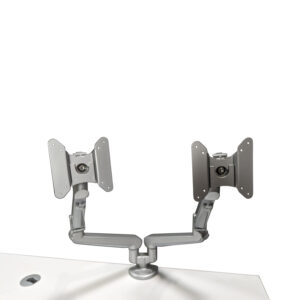 Used Monitor Arm w Dual Mounts, Silver