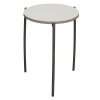 18 In Used Round Laminate Side Table, White