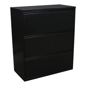 Herman Miller Meridian Used 3 Drawer 36 Inch Lateral File, Metallic Dark Gray