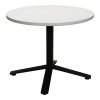 Used 36 In Round Laminate Table w Charcoal X Base, White