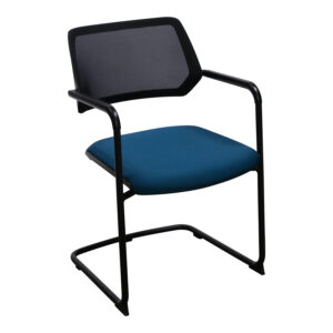Steelcase QiVi Used Mesh Side Chair, Cyan Blue