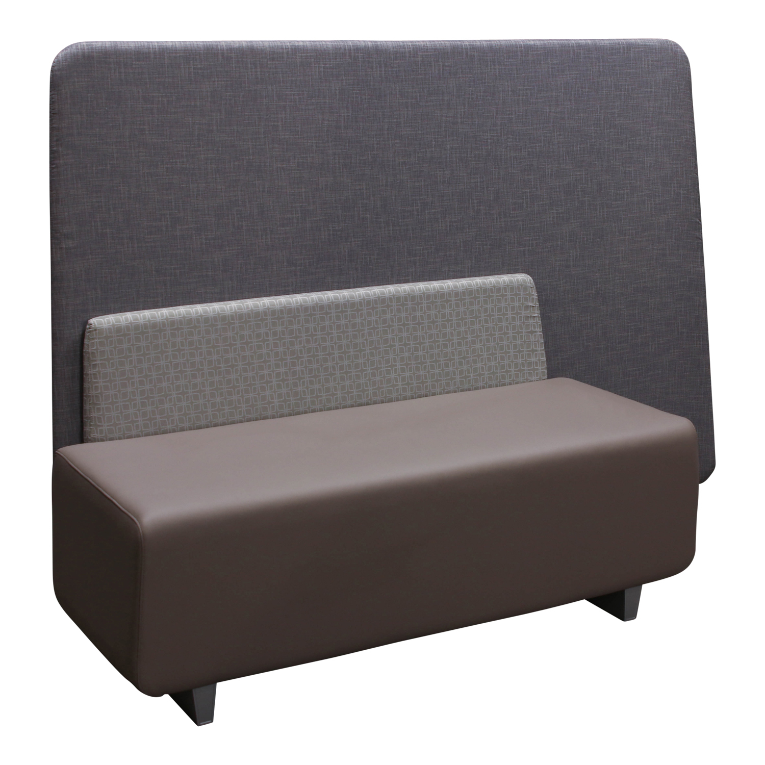 Allsteel Gunlocke Used High Back Lounger, Taupe and Gray