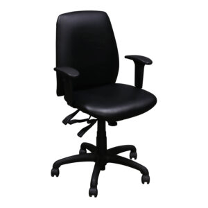 Encore Used PU Leather Task Chair, Black Satin